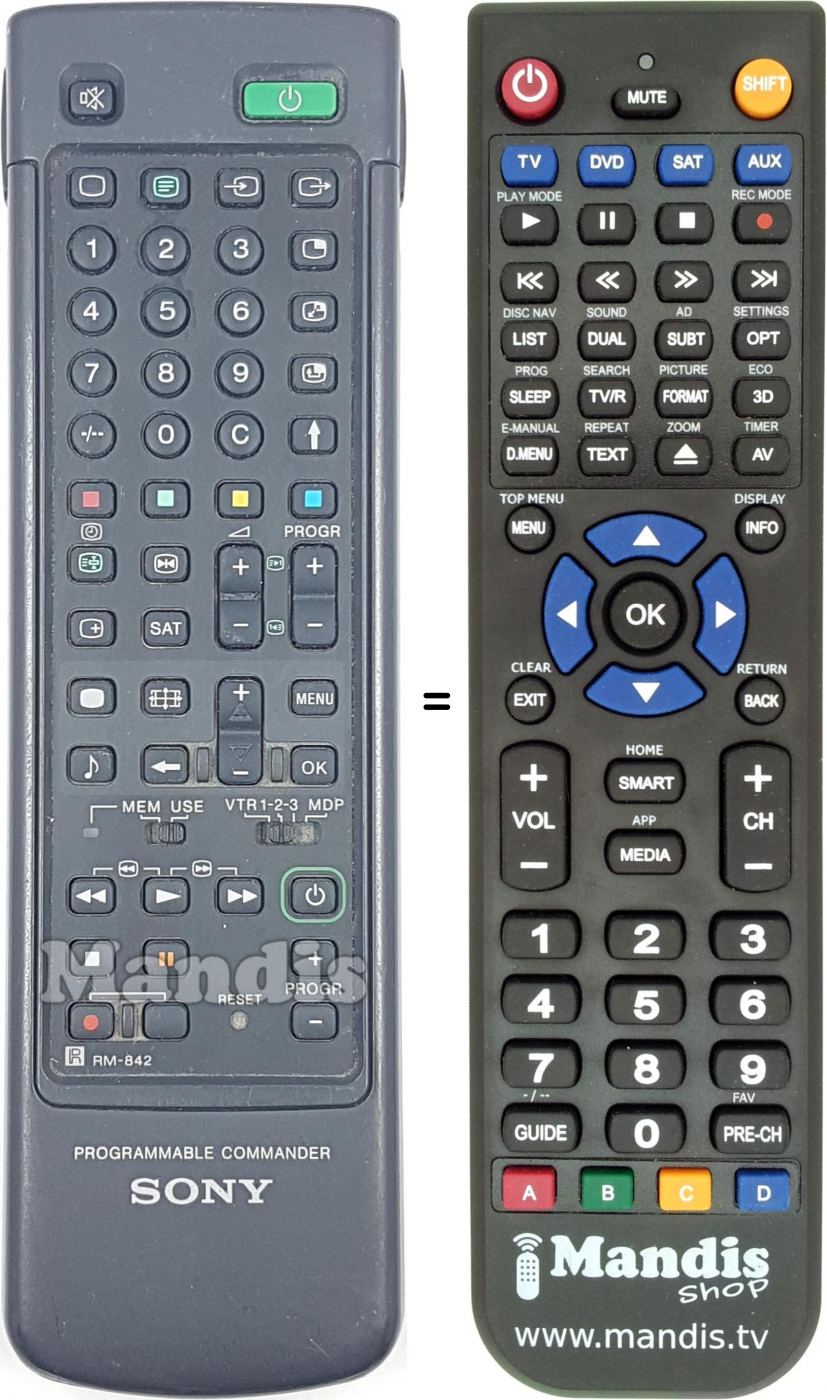 Télécommande équivalente RM842