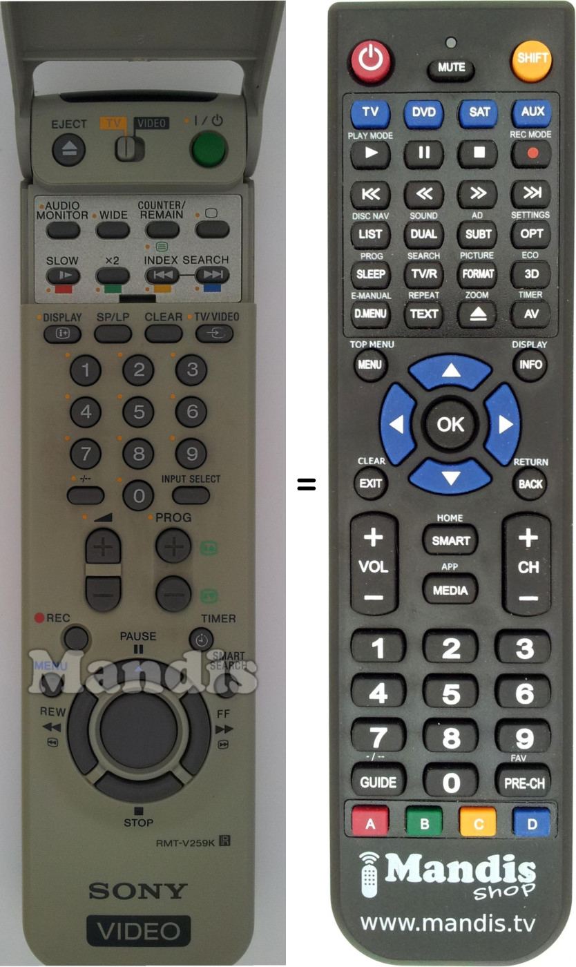 Télécommande équivalente RMT-V259K
