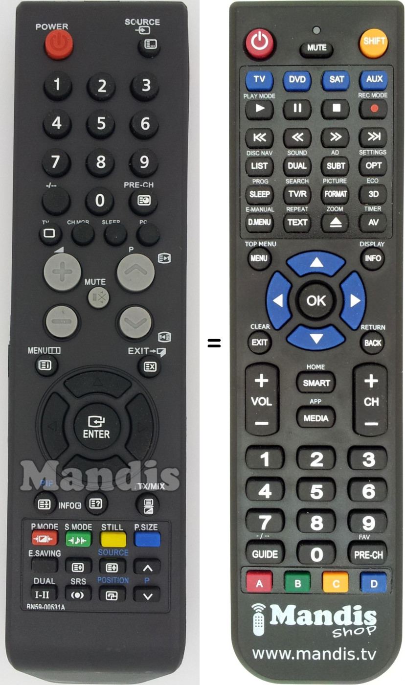 T&eacute;l&eacute;commande &eacute;quivalente Samsung BN5900531A