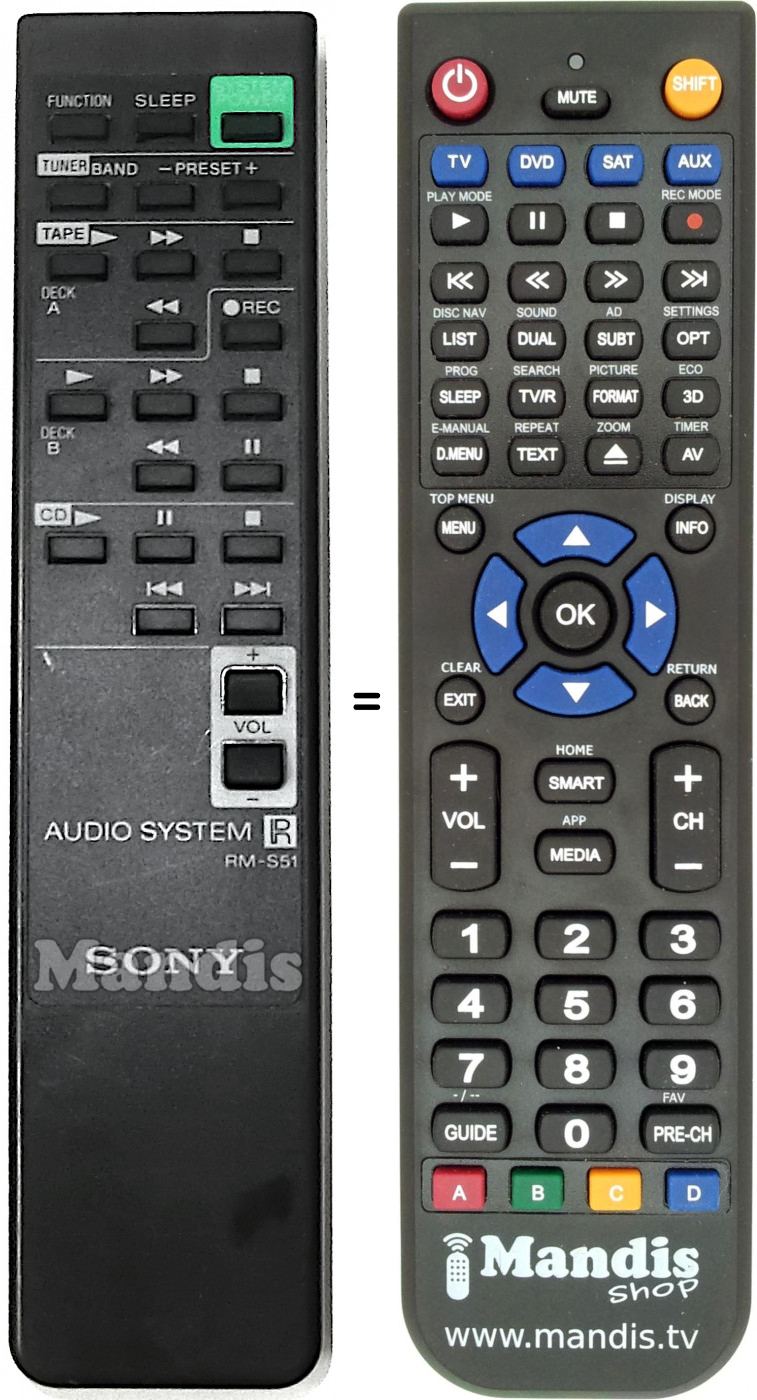 Télécommande équivalente RM-S51