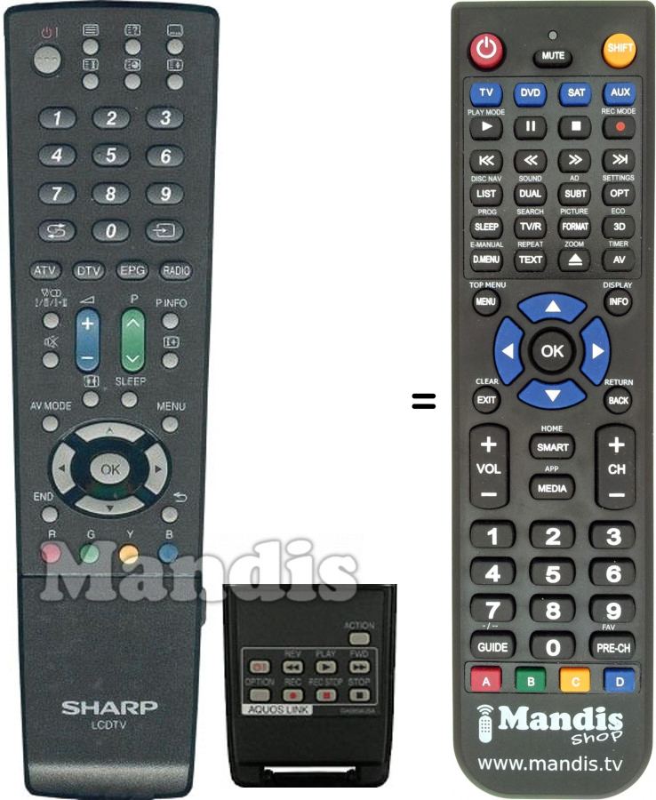 Télécommande équivalente Sharp GA686WJSA