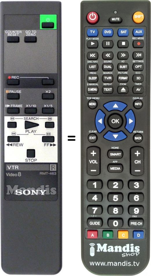 Télécommande équivalente Sony RMT-463