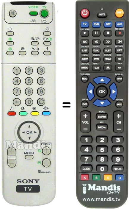 Télécommande équivalente Sony RM-903