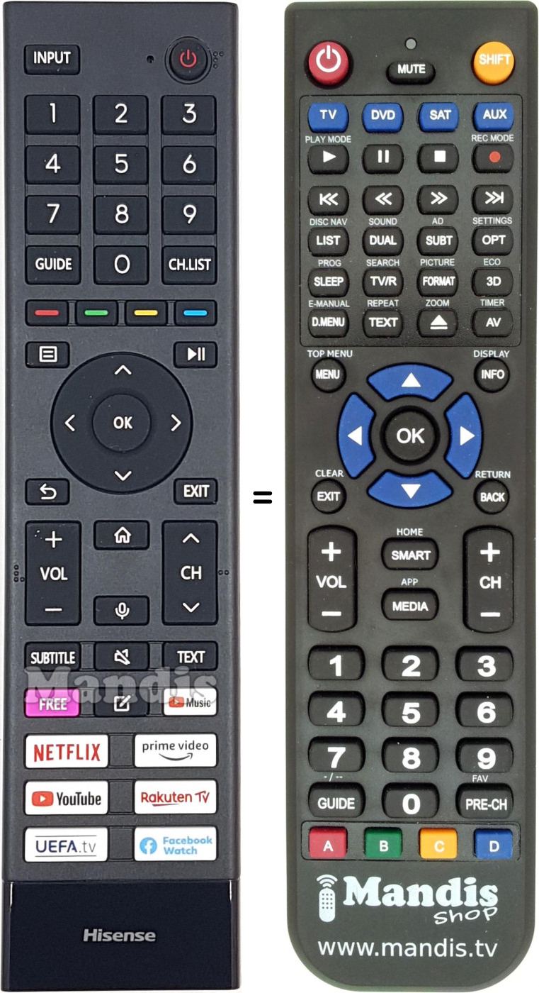 Télécommande équivalente ERF3B80H