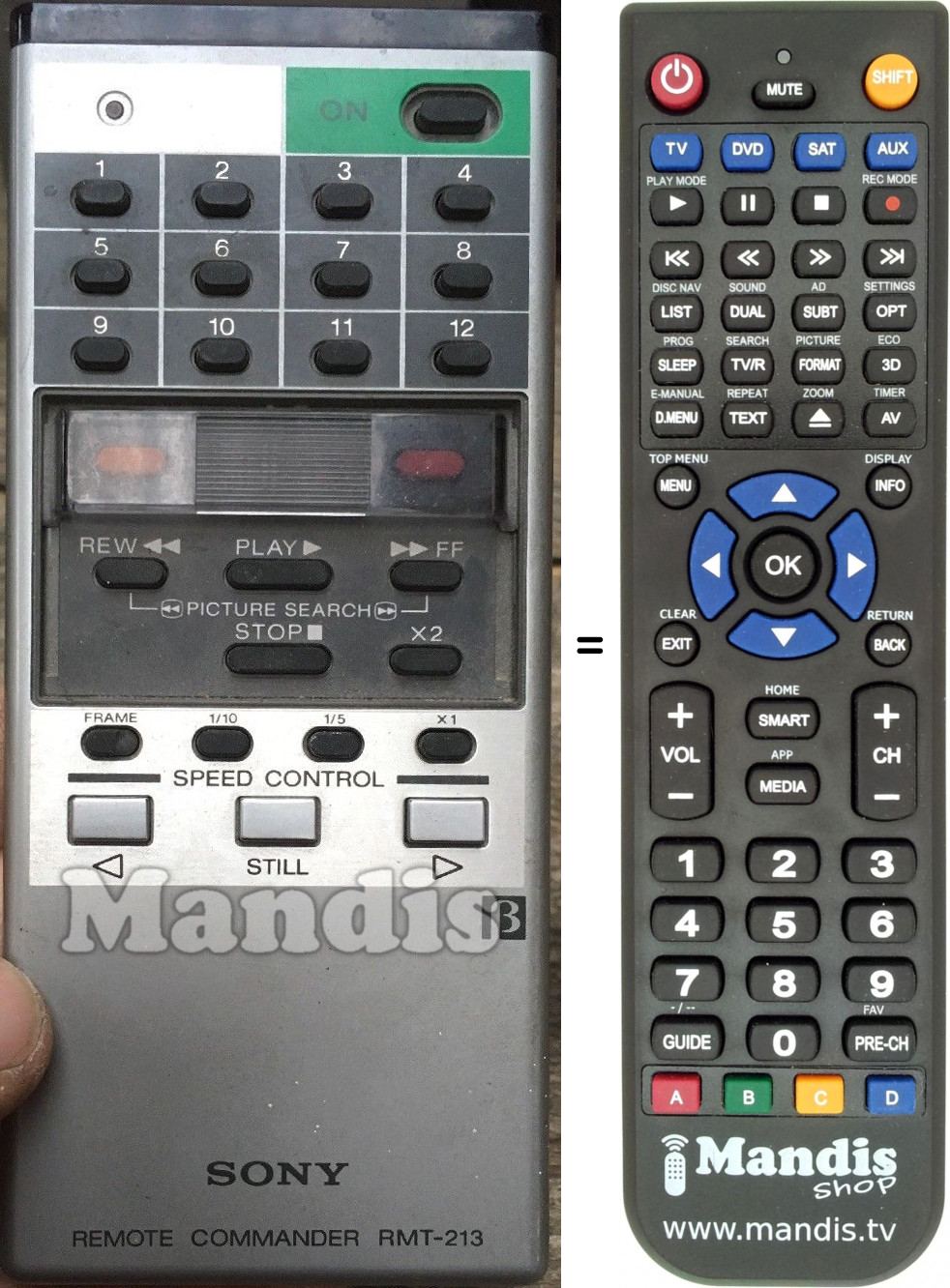 Télécommande équivalente RMT-213
