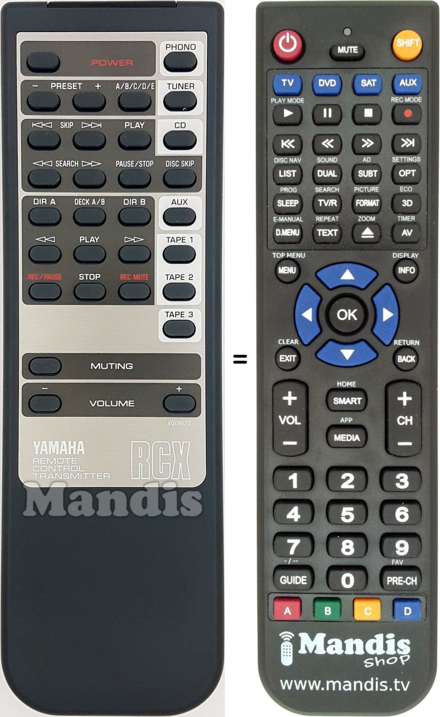 Télécommande équivalente Yamaha VQ086200