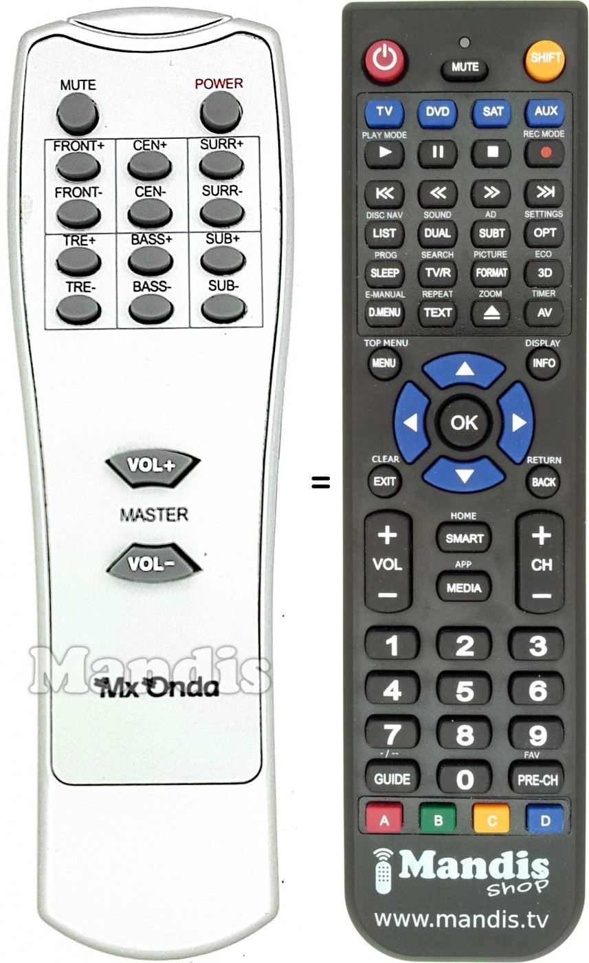 Télécommande équivalente MX009