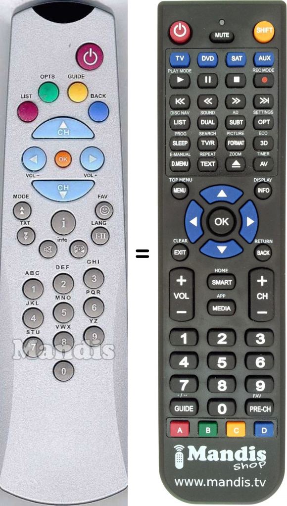 T&eacute;l&eacute;commande &eacute;quivalente Regal DSR 303 CR