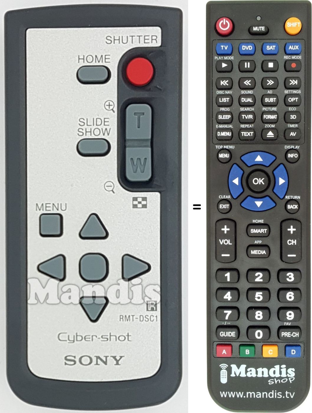 Télécommande équivalente RMT-DSC1