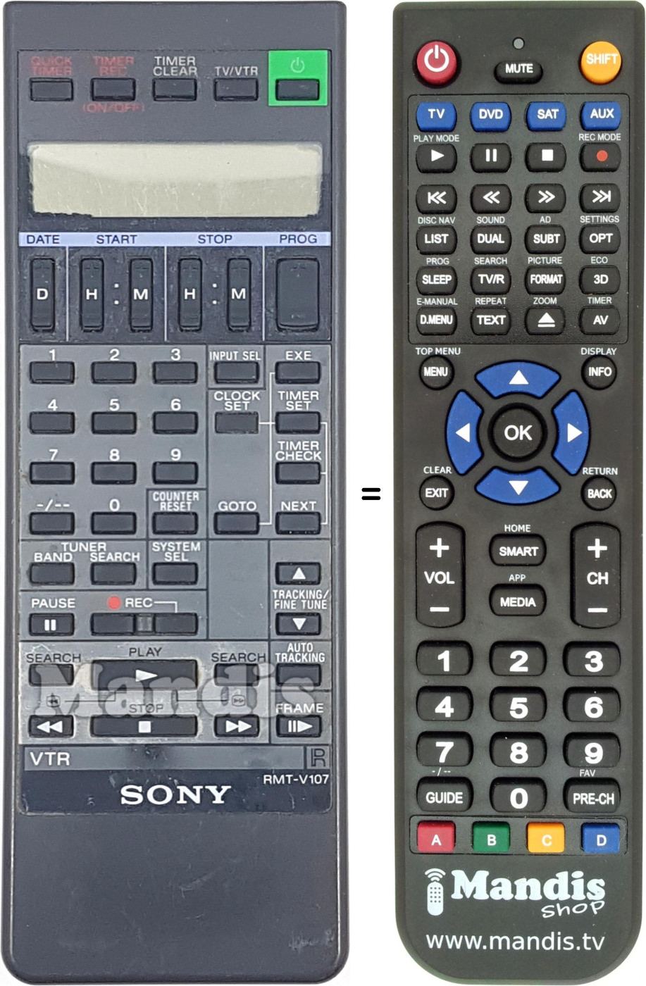 Télécommande équivalente RMT-V107