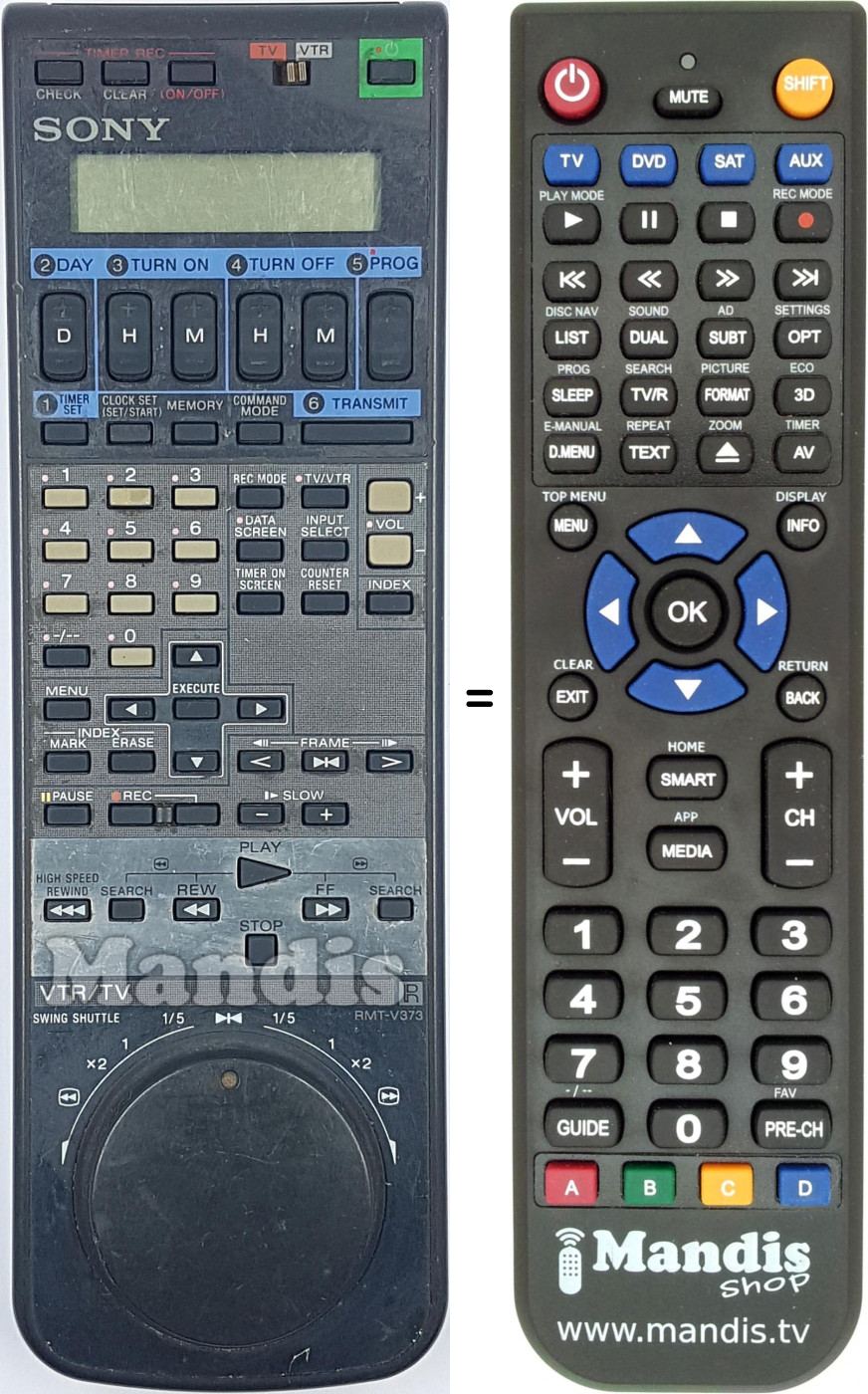 Télécommande équivalente RMT-V373