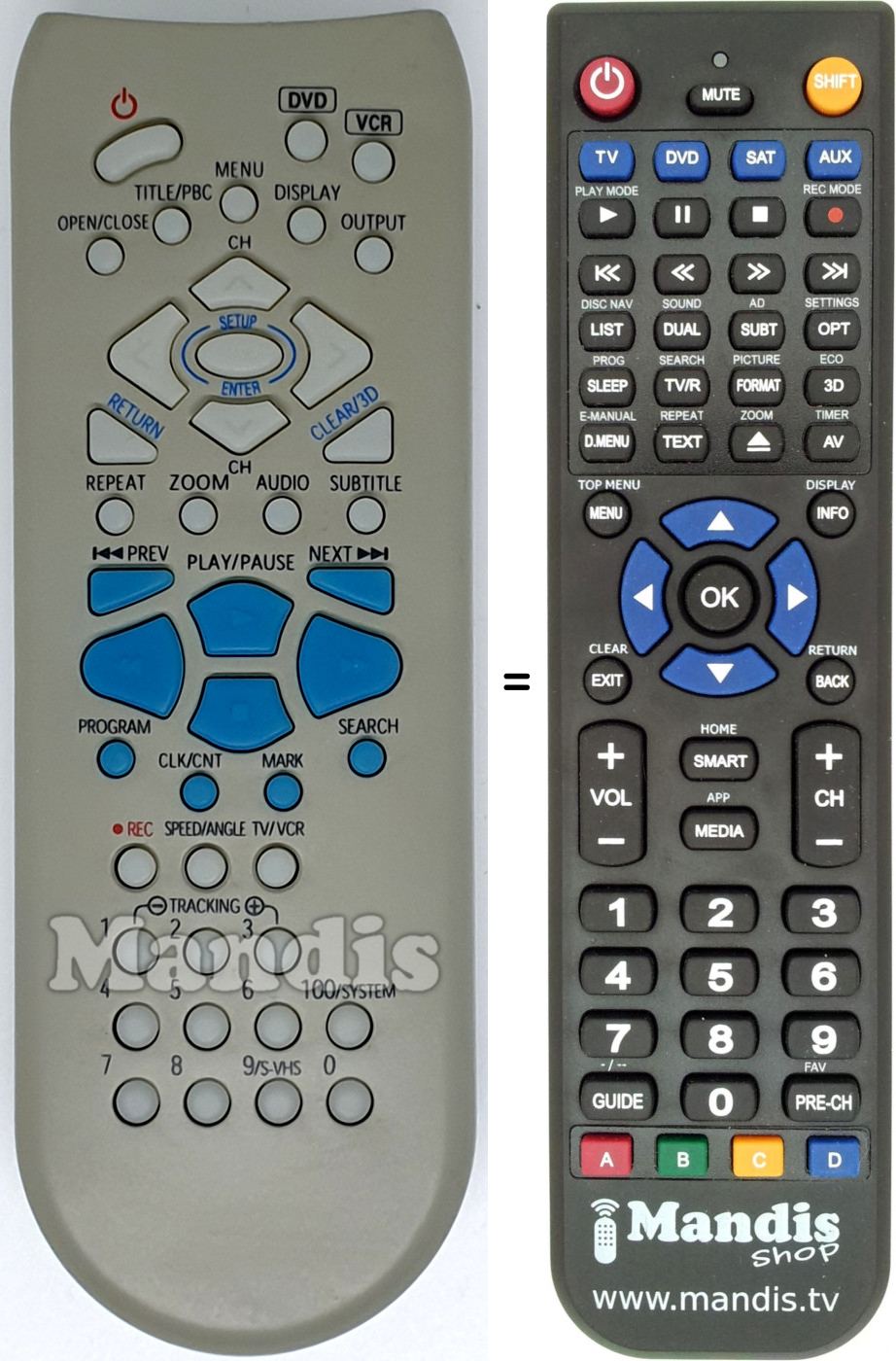 Télécommande équivalente REMCON1579