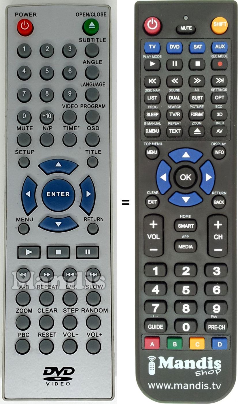 Télécommande équivalente REMCON1581