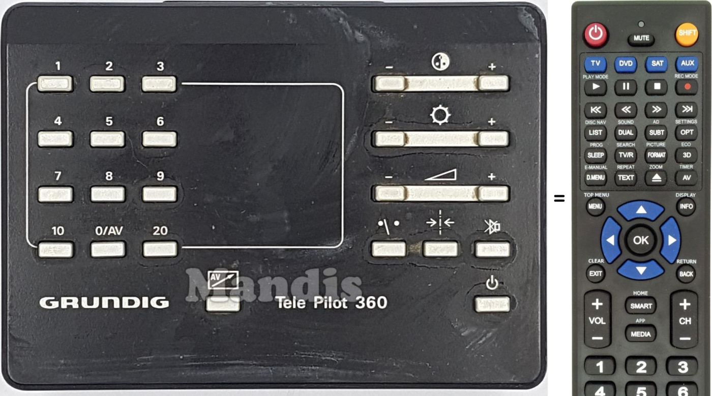 Télécommande équivalente TP360