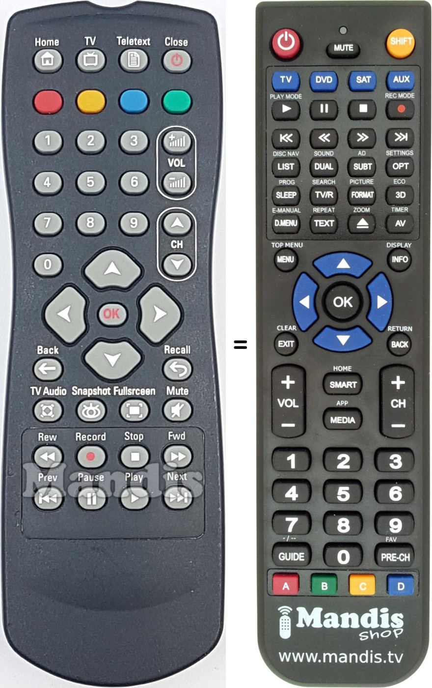 Télécommande équivalente 313923816902