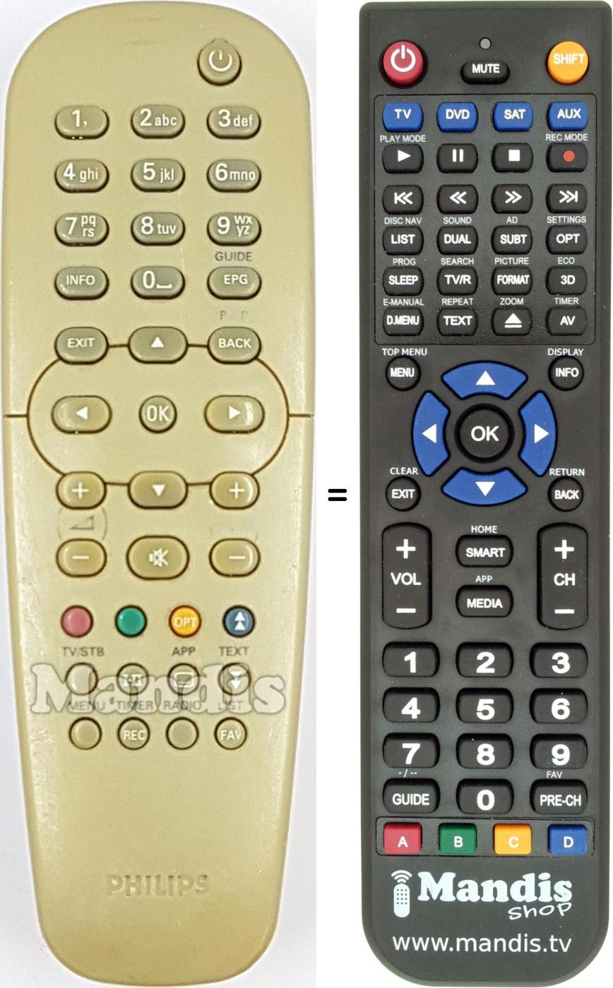 Télécommande équivalente Philips 482221830617