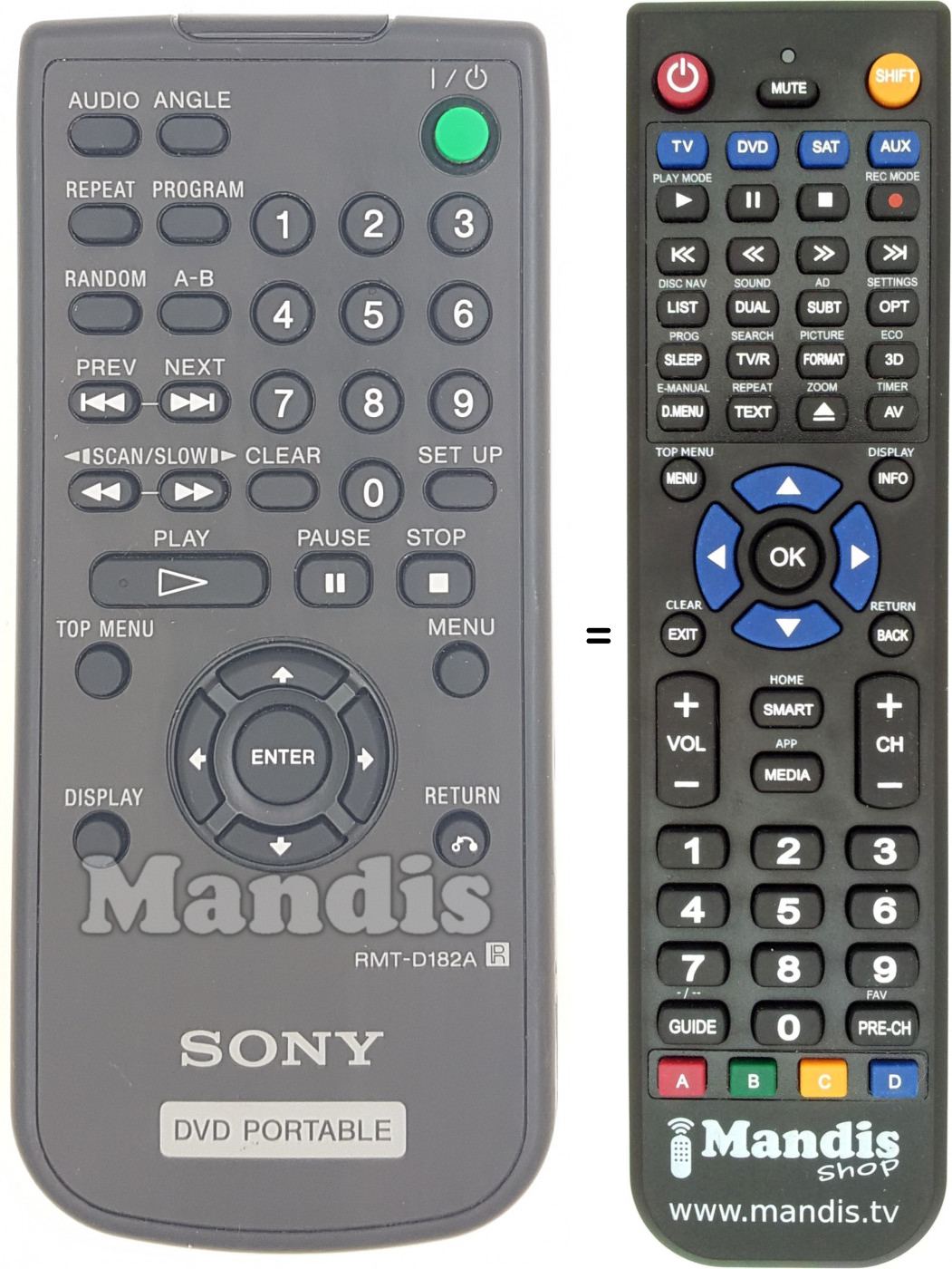Télécommande équivalente RMT-D 182 A