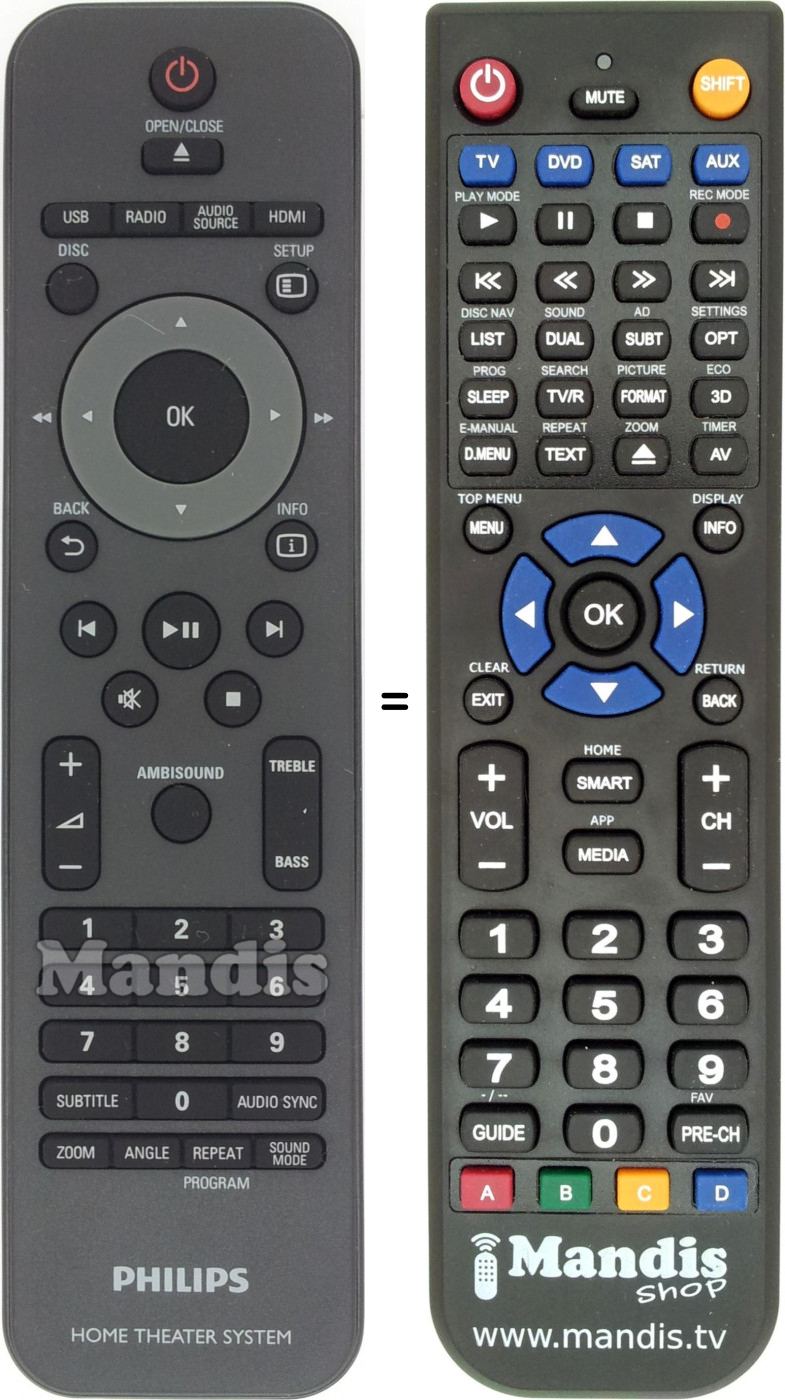 Télécommande équivalente 996510026446