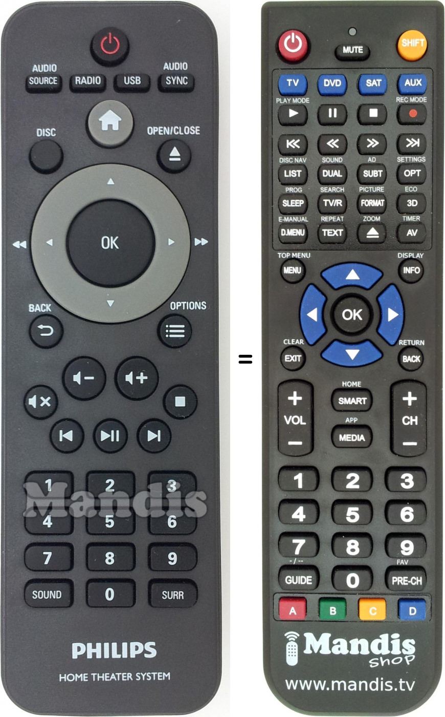 Télécommande équivalente Philips 996580009131