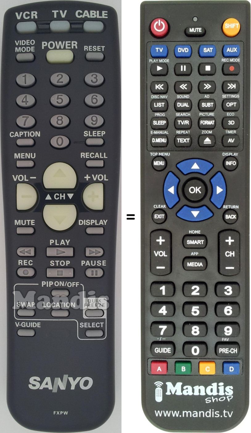 Télécommande équivalente FXPW