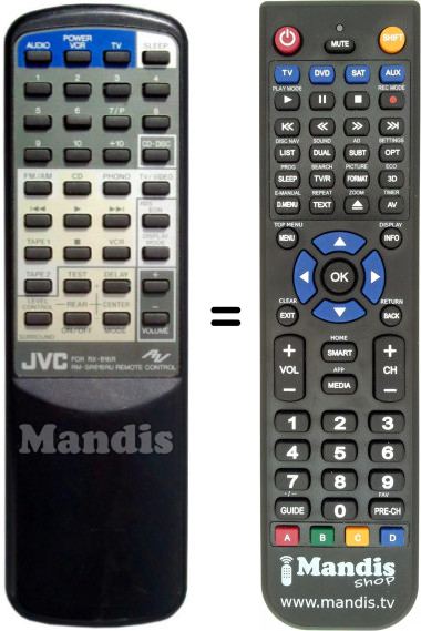 Télécommande équivalente JVC RMSR616RU