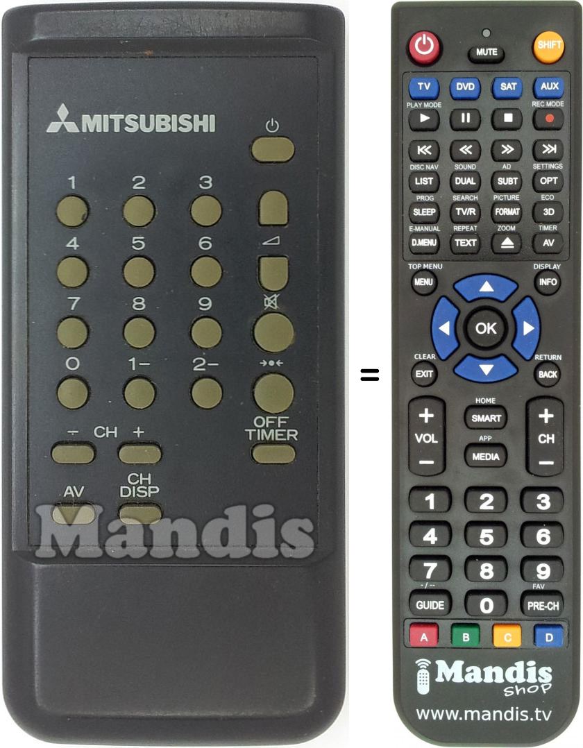 Télécommande équivalente Mitsu001