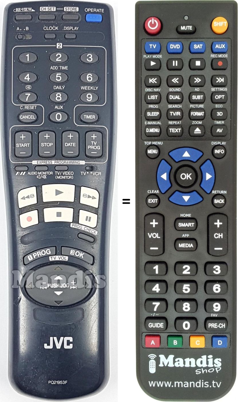 Télécommande équivalente PQ21953F6