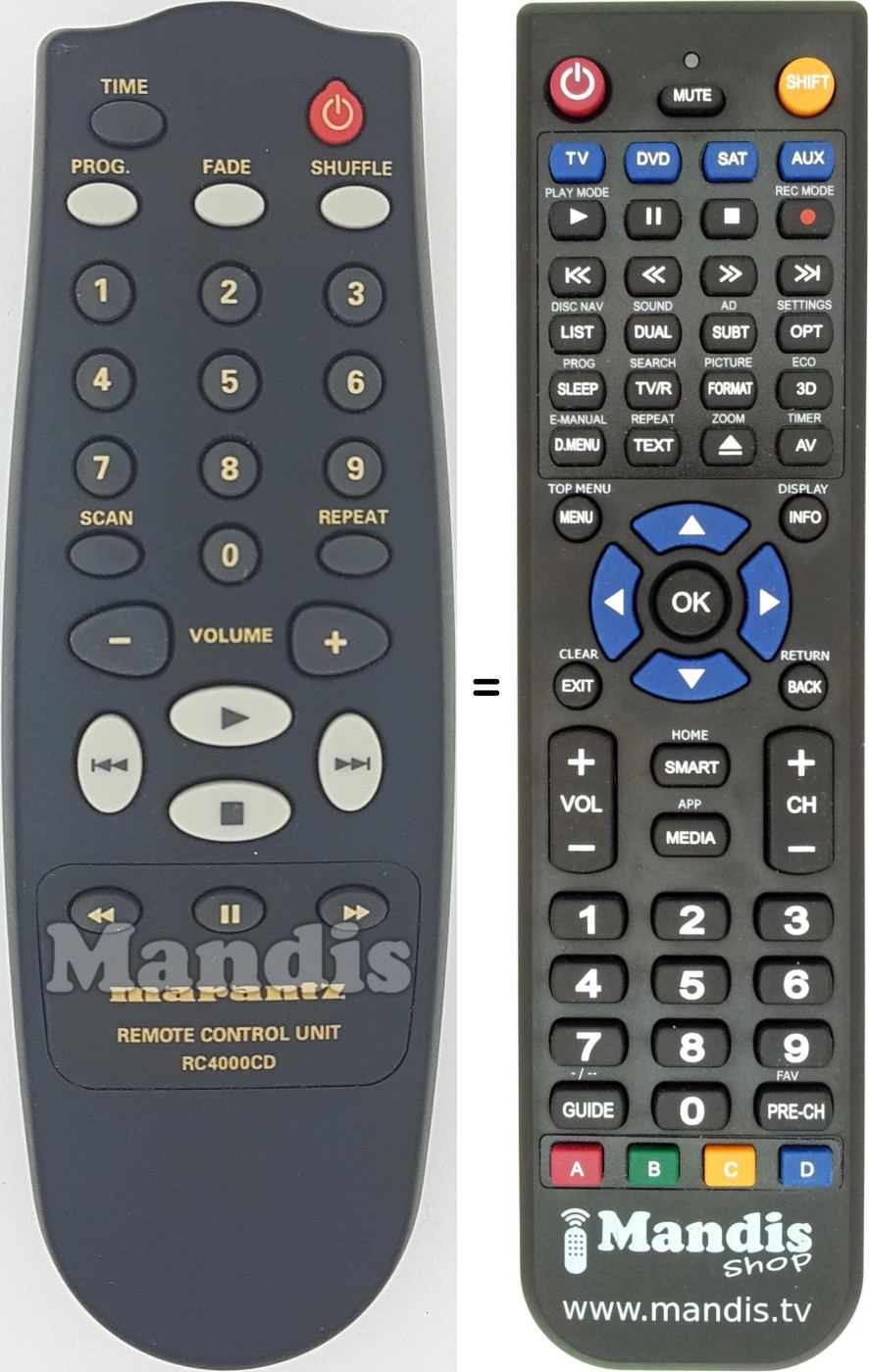 Télécommande équivalente RC-4000CD