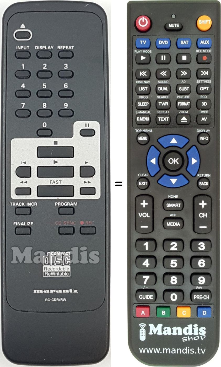 Télécommande équivalente RC792502