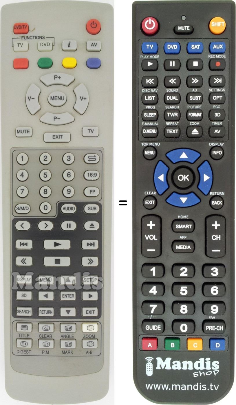 Télécommande équivalente REMCON1492