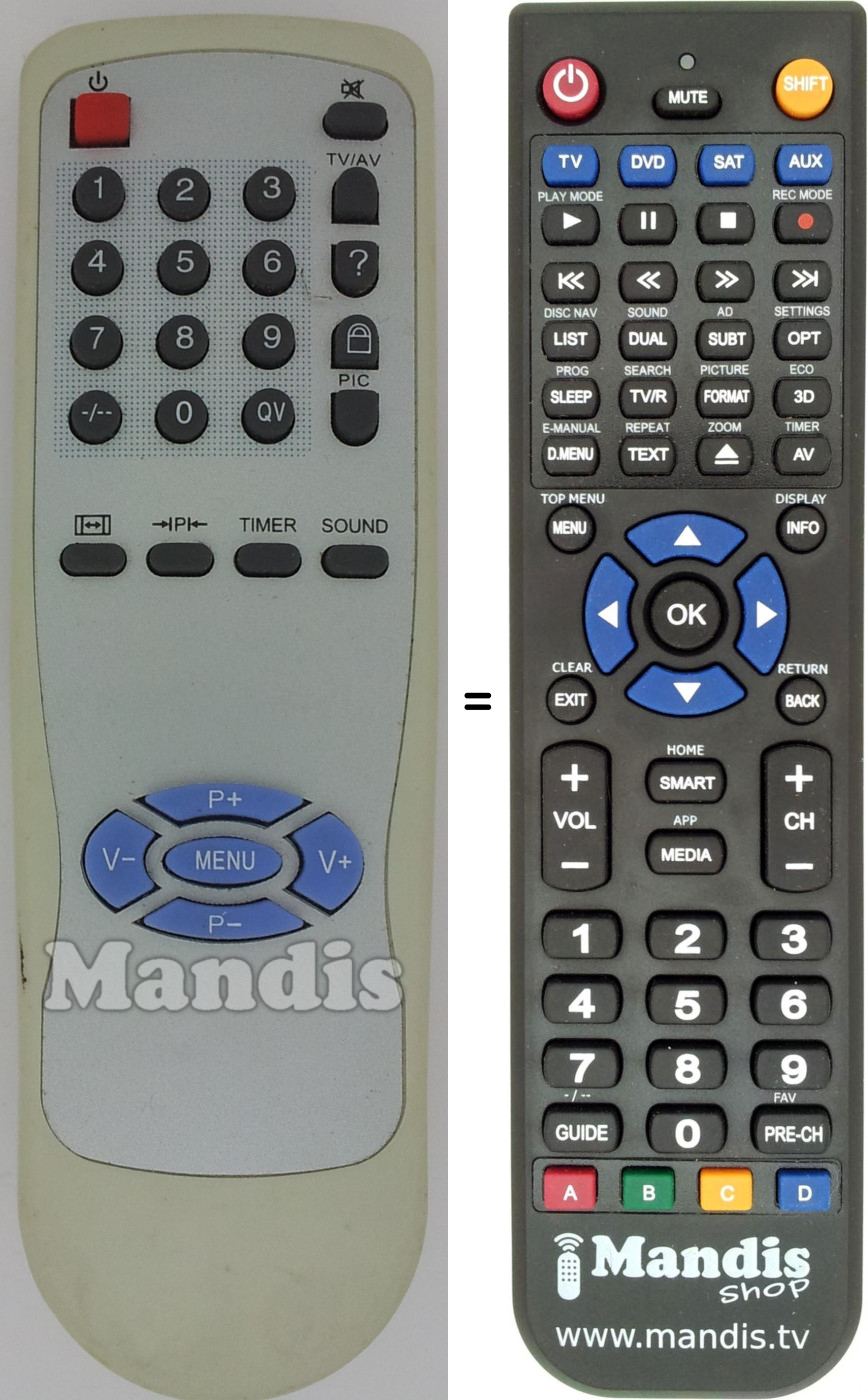 Télécommande équivalente REMCON1493