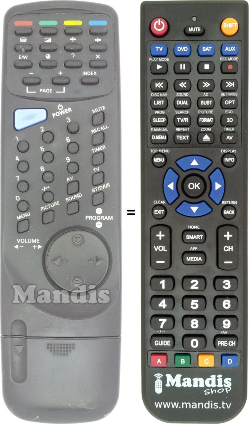 Télécommande équivalente REMCON1497