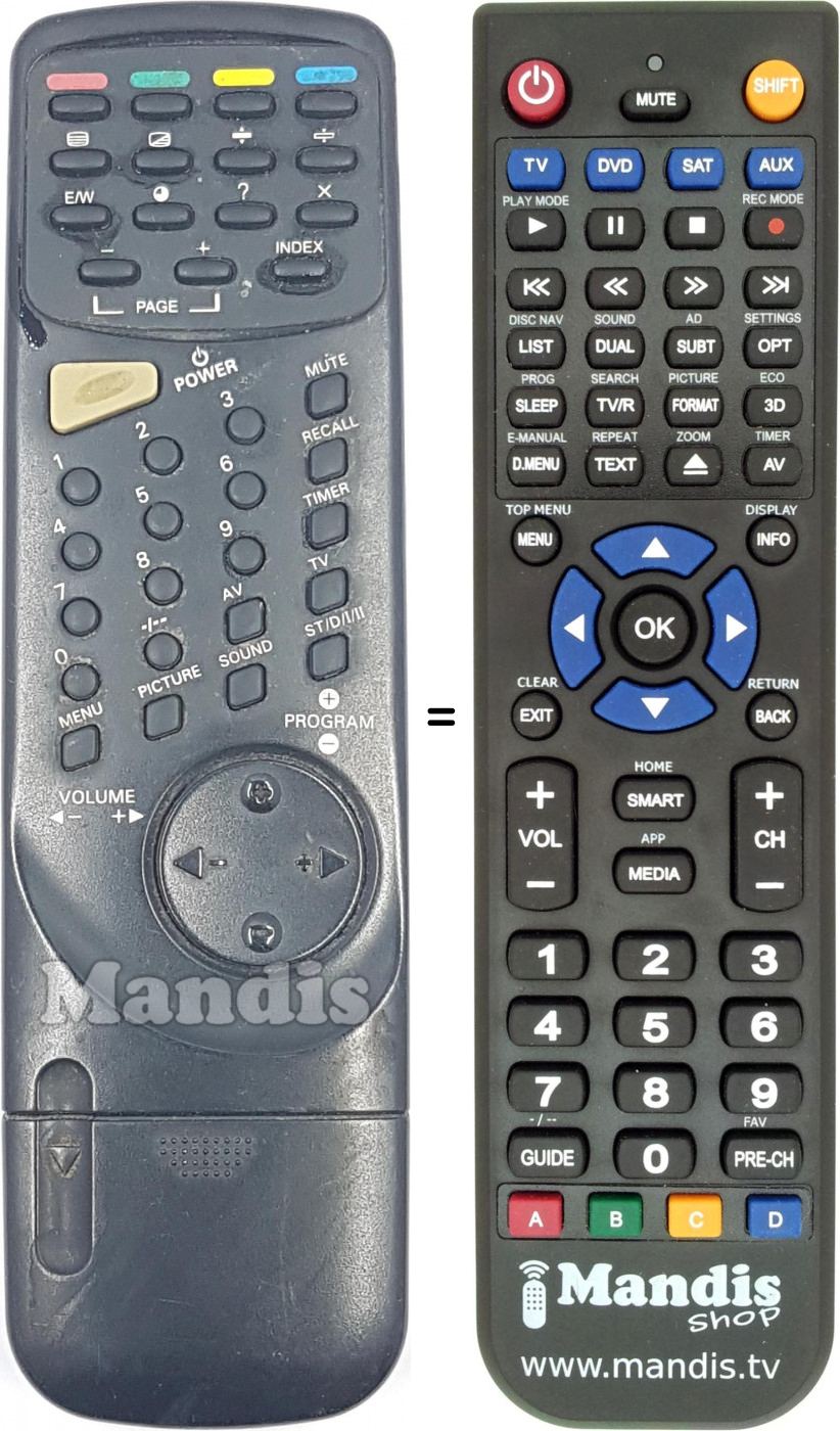 Télécommande équivalente REMCON1556
