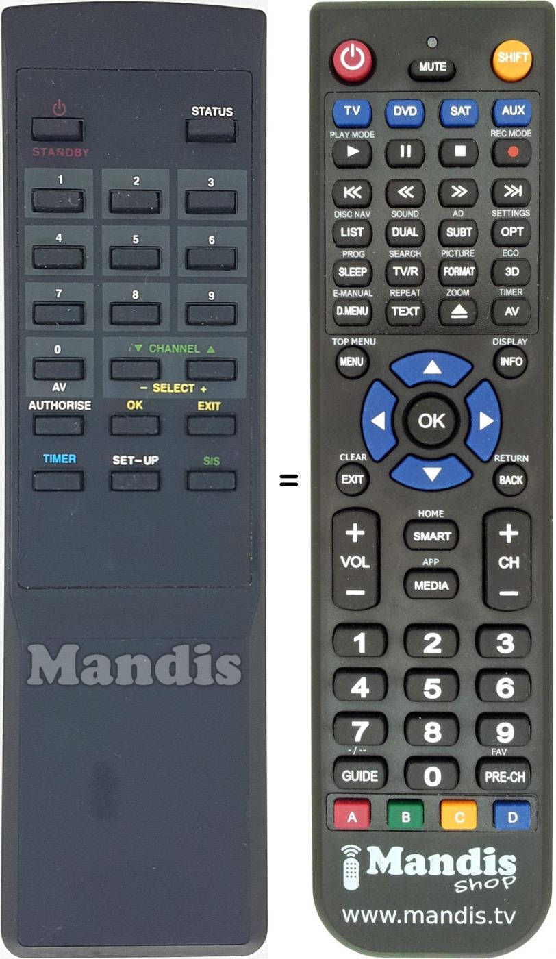 Télécommande équivalente REMCON1640