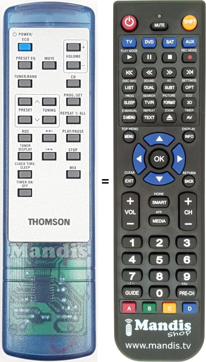Télécommande équivalente REMCON1919