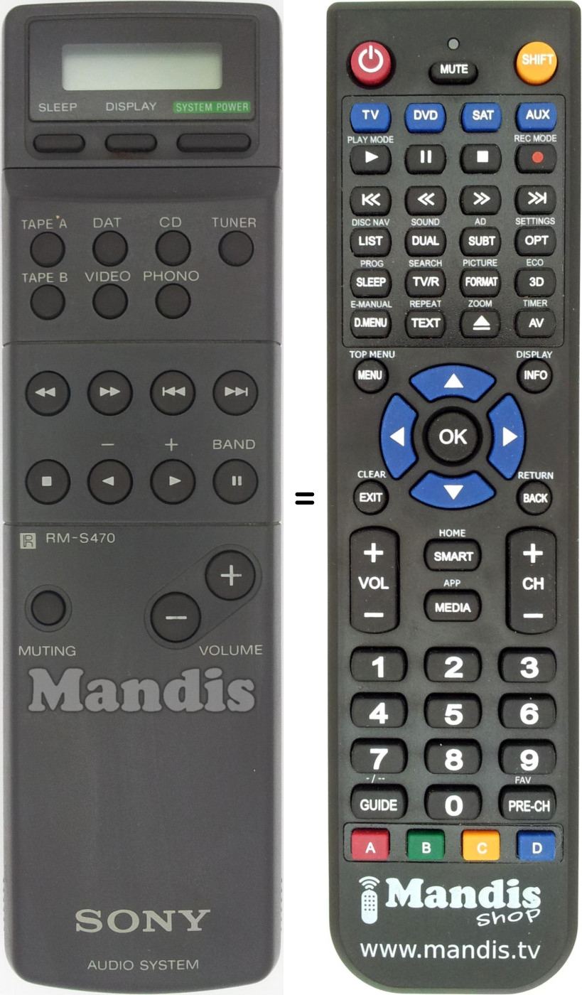 Télécommande équivalente RM-S470