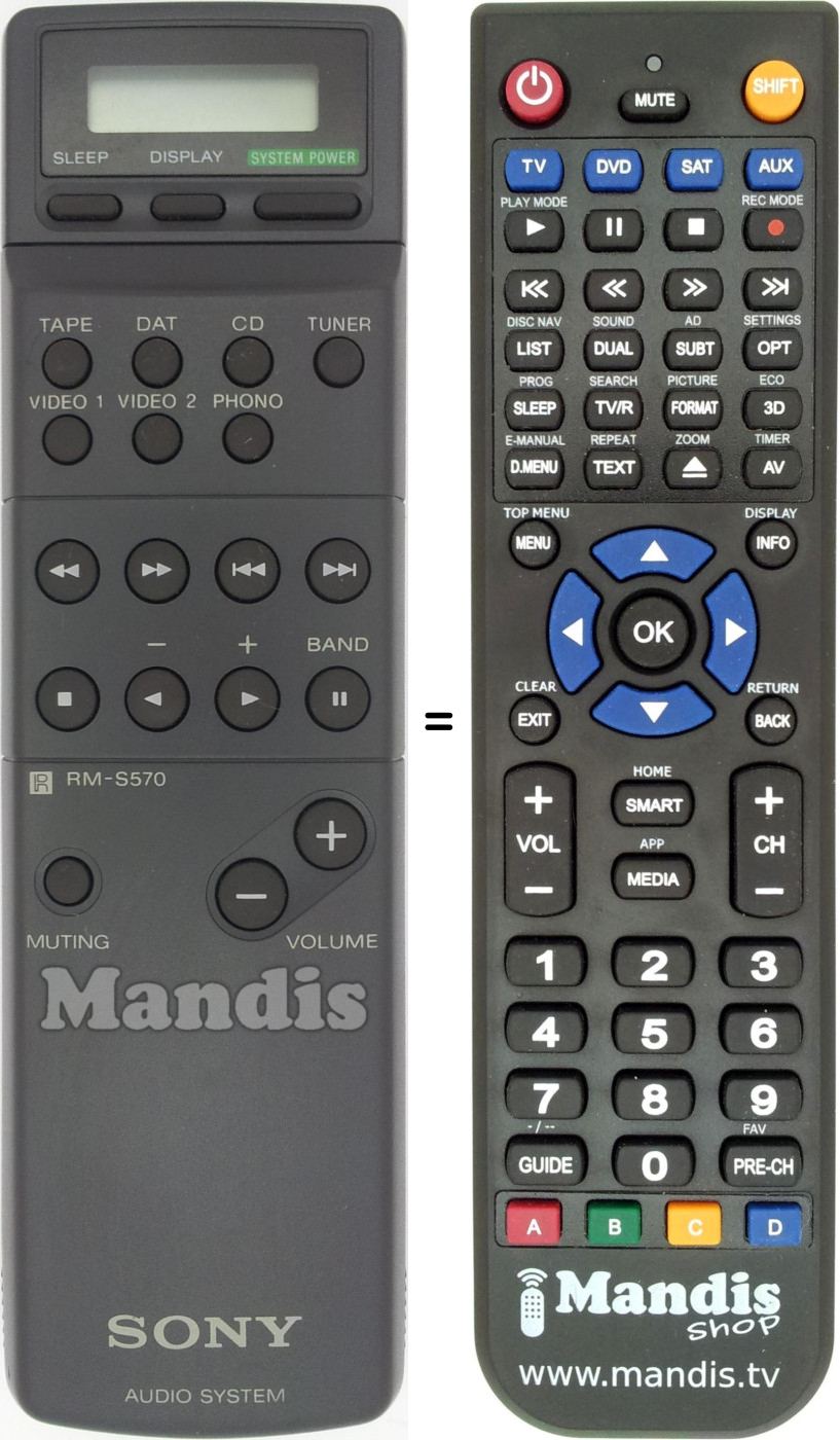 Télécommande équivalente Sony RM-S570