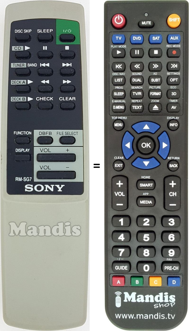 Télécommande équivalente RM-SG7