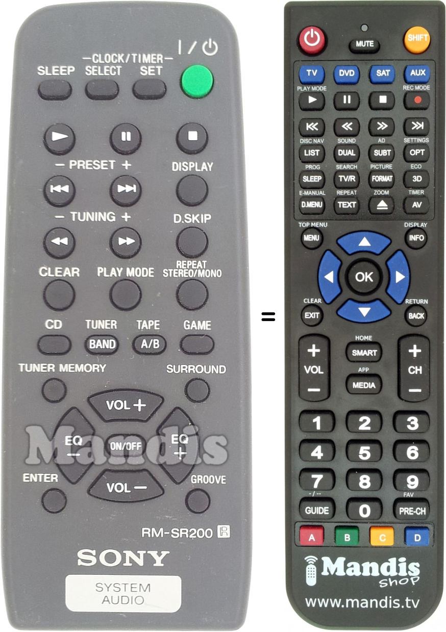 Télécommande équivalente RM-SR200