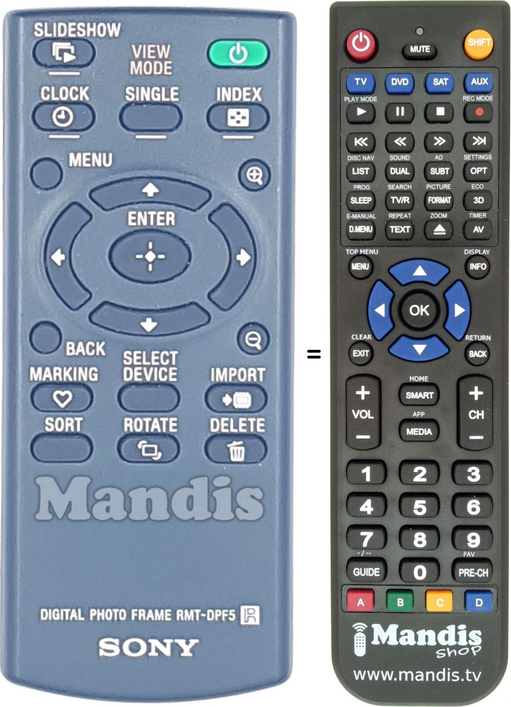 Télécommande équivalente RMT-DPF5