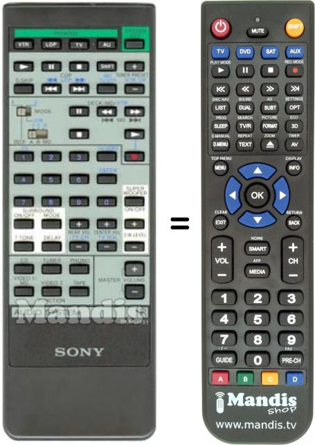 Télécommande équivalente RM-U451