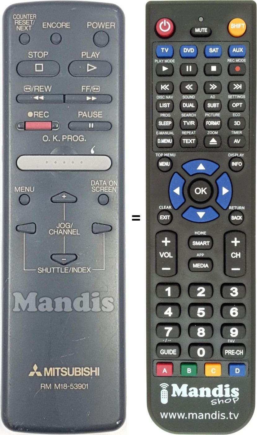 Télécommande équivalente RM M18-53901