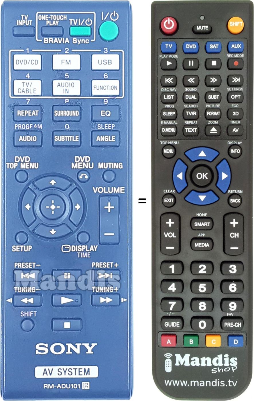 Télécommande équivalente RM-ADU 101