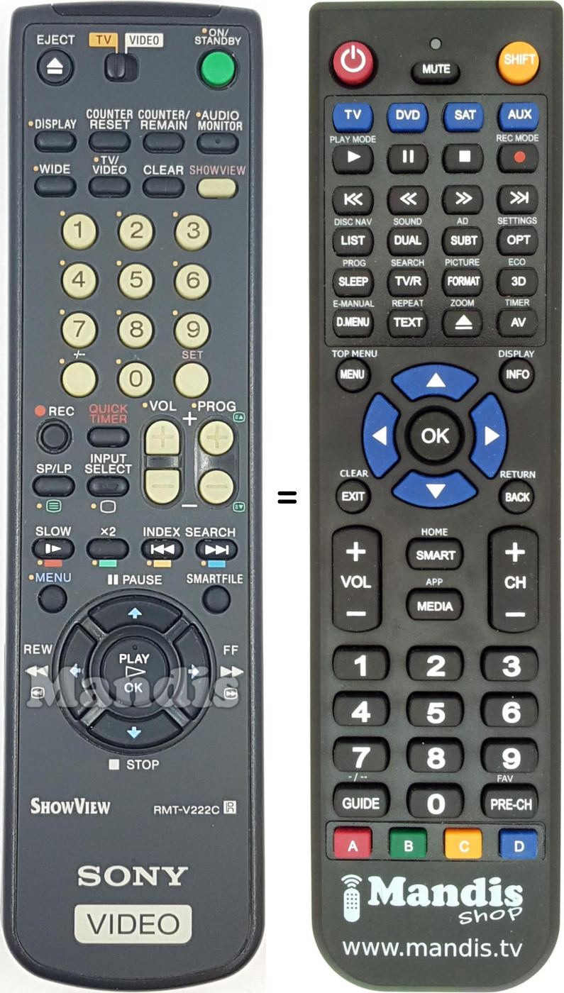 Télécommande équivalente RMT-V222C