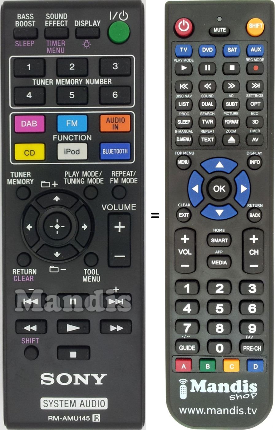 Télécommande équivalente RM-AMU145