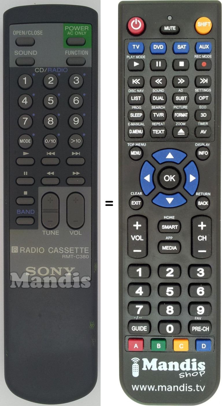 Télécommande équivalente RMT-C380