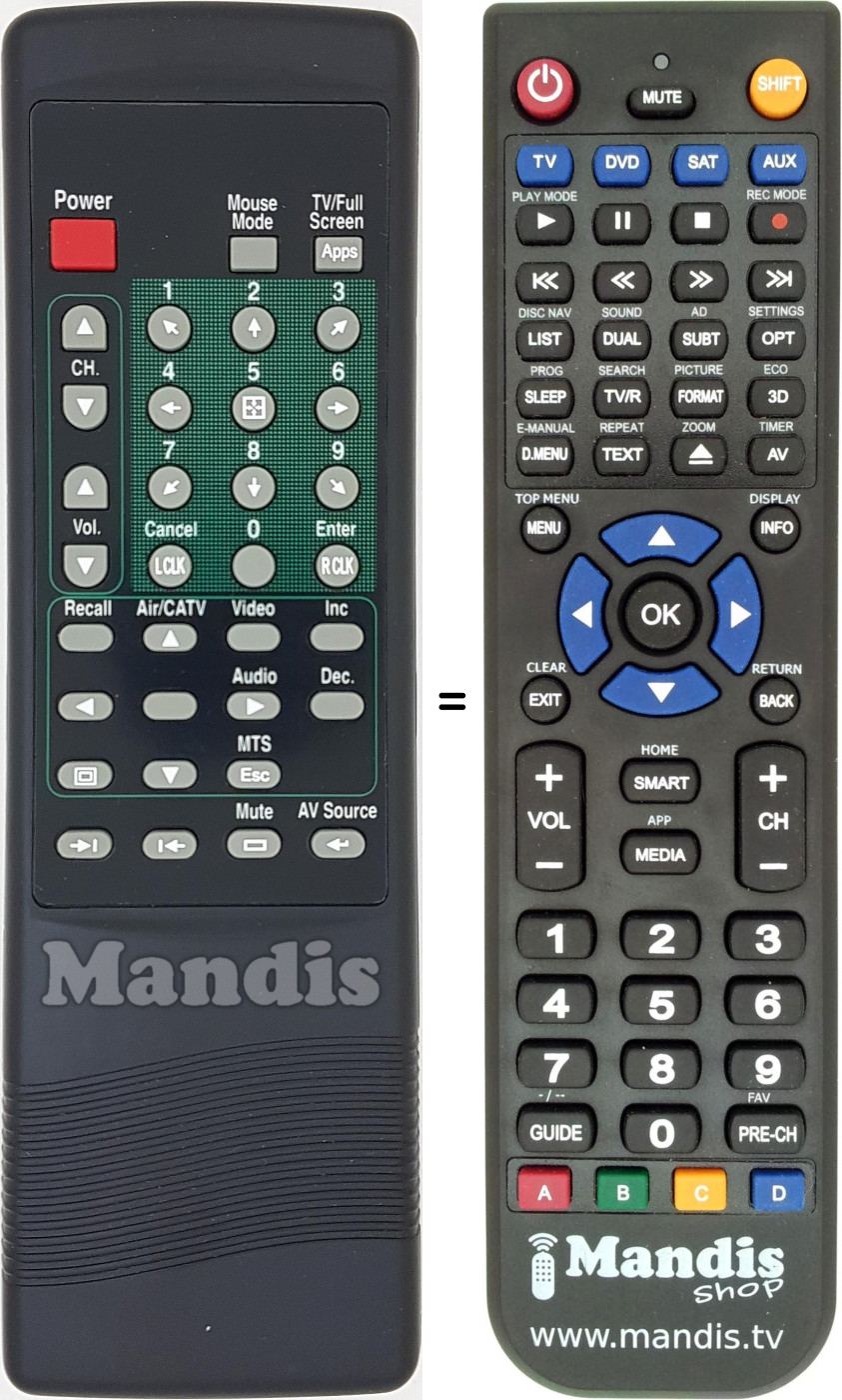 Télécommande équivalente UREC001T