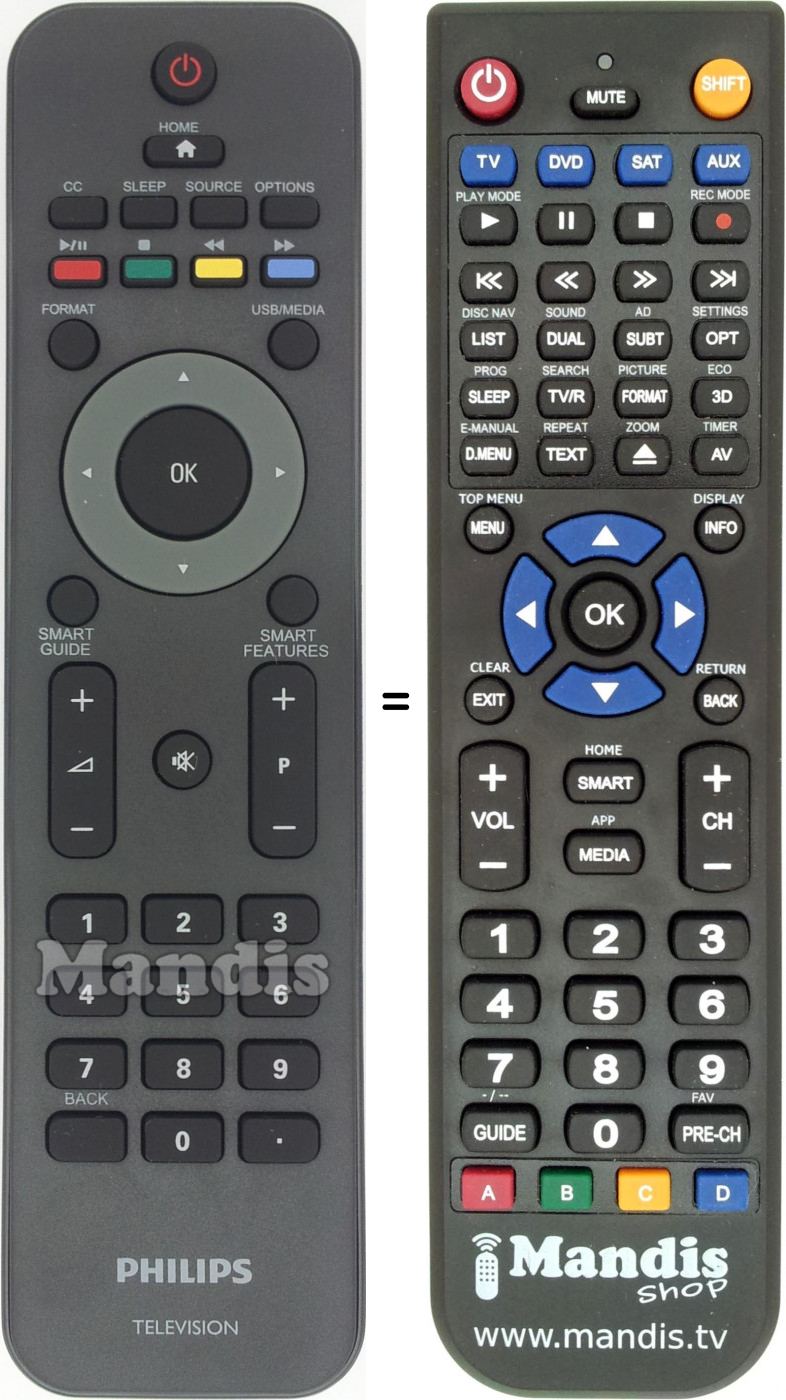 Télécommande équivalente URMT36JHG003