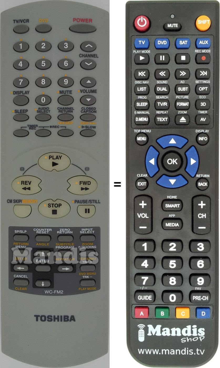 Télécommande équivalente WC-FM2