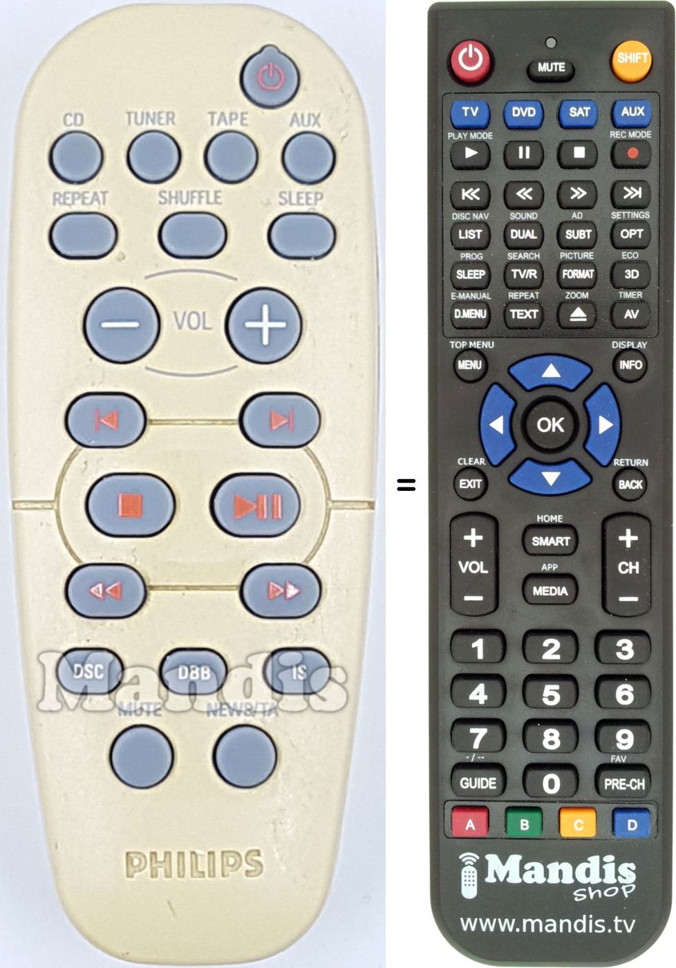 Télécommande équivalente 314011851011